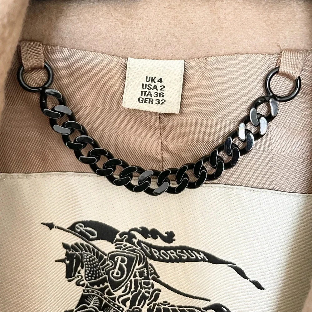 Burberry double breasted cashmere wool short trench coat 2 - Picture 4 of 9